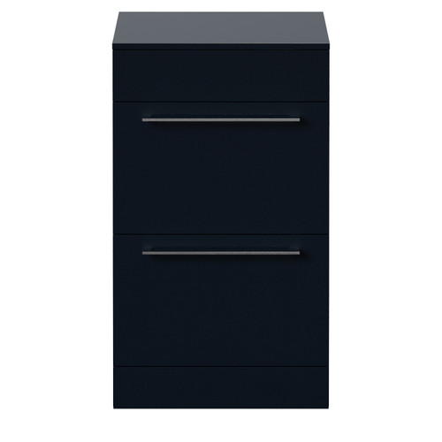 Napoli 390 Deep Blue 500mm 2 Drawer Vanity Unit for Countertop Basins Front View