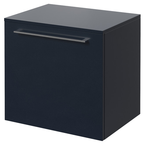 Napoli 390 Deep Blue 500mm Wall Mounted Single Drawer Vanity Unit for Countertop Basins Right Hand View