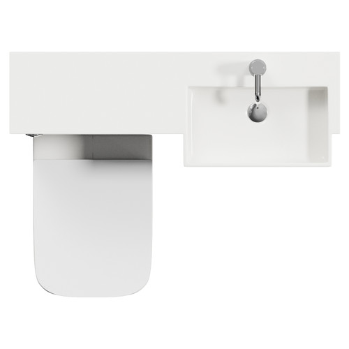 Napoli 250 Deep Blue 1000mm 2 Door Vanity Unit Toilet Suite with Right Hand Square Rico Semi Recessed Basin Top View