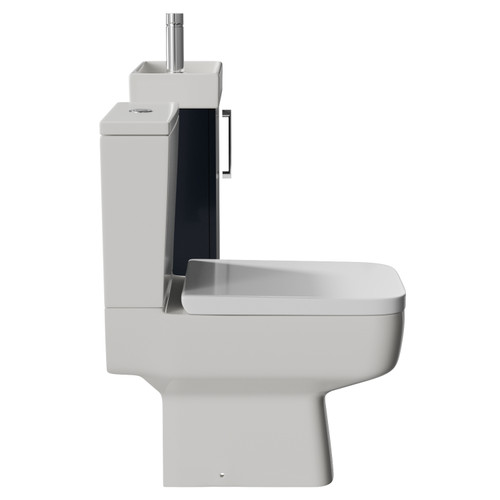 Napoli Cube Deep Blue 400mm Single Door Wall Mounted Vanity Unit and Toilet Suite with Align Basin Side View