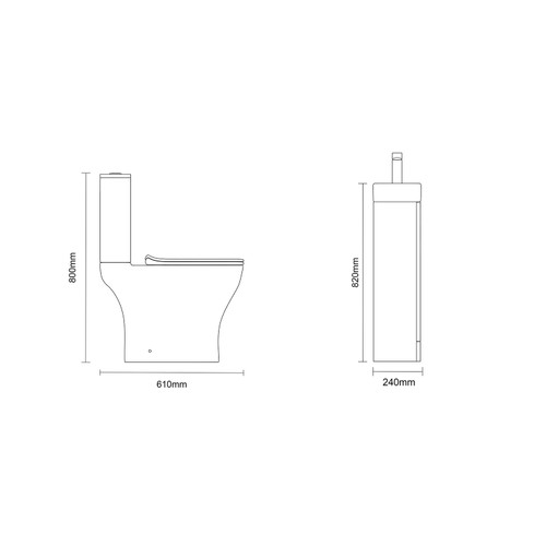 Napoli Cube Deep Blue 400mm Single Door Vanity Unit and Jubilee Toilet Suite with Align Basin Side on Dimensions