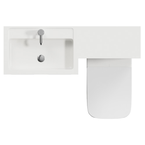 Napoli 390 Deep Blue 1100mm 2 Door Vanity Unit Toilet Suite with Square Left Hand Lucia Basin Top View