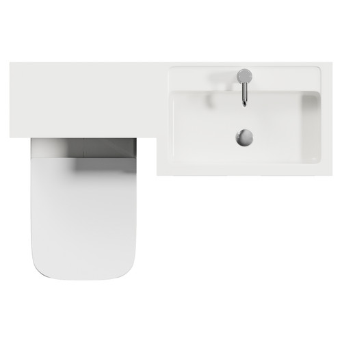 Napoli 390 Deep Blue 1100mm 2 Door Vanity Unit Toilet Suite with Square Right Hand Lucia Basin Top View