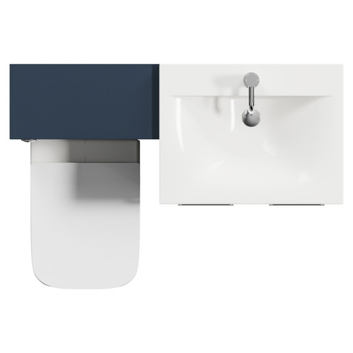 Napoli 460 Deep Blue 1100mm 2 Door Vanity Unit Toilet Suite with Glide Basin Top View