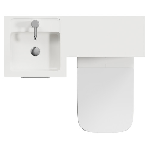 Napoli 390 Deep Blue 900mm Single Door Vanity Unit Toilet Suite with Left Hand Square Lucia Basin Top View