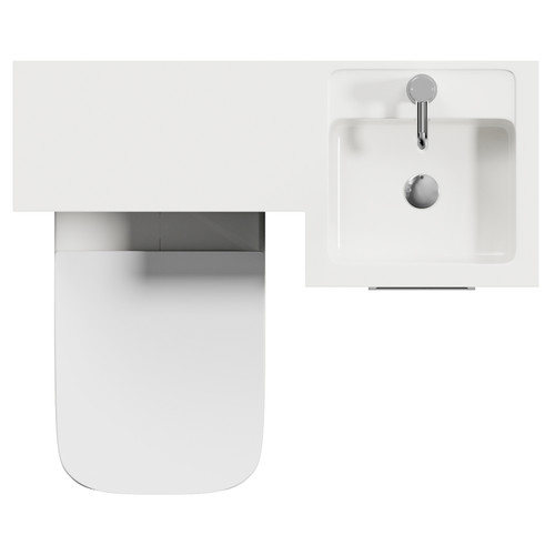 Napoli 390 Deep Blue 900mm Single Door Vanity Unit Toilet Suite with Right Hand Square Lucia Basin Top View