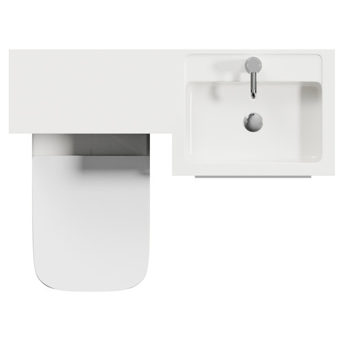 Napoli 390 Deep Blue 1000mm 2 Drawer Vanity Unit Toilet Suite with Right Hand Square Lucia Basin Top View