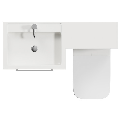 Napoli 460 Deep Blue 1100mm 2 Drawer Vanity Unit Toilet Suite with Left Hand Square Lucia Basin Top View