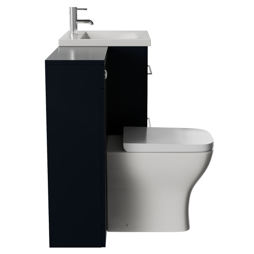 Napoli 460 Cento Deep Blue 1200mm 2 Drawer Vanity Unit Toilet Suite with Glide Basin Side View