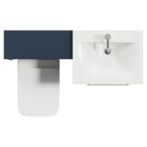 Napoli 460 Cento Deep Blue 1200mm 2 Drawer Vanity Unit Toilet Suite with Glide Basin Top View