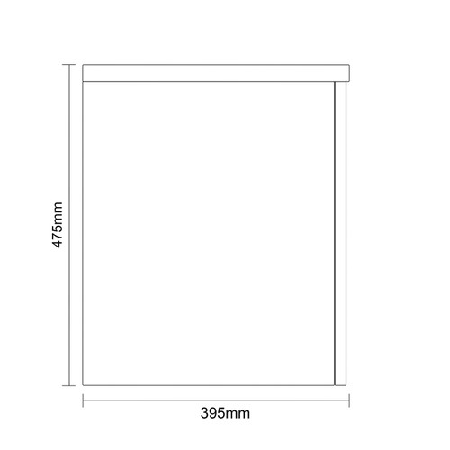 Napoli 390 Gloss Grey 1000mm Wall Mounted 2 Drawer Vanity Unit for Countertop Basins Side on Dimensions