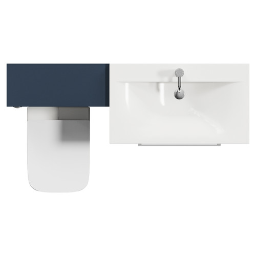 Napoli 460 Cento Deep Blue 1400mm 2 Drawer Vanity Unit Toilet Suite with Glide Basin Top View