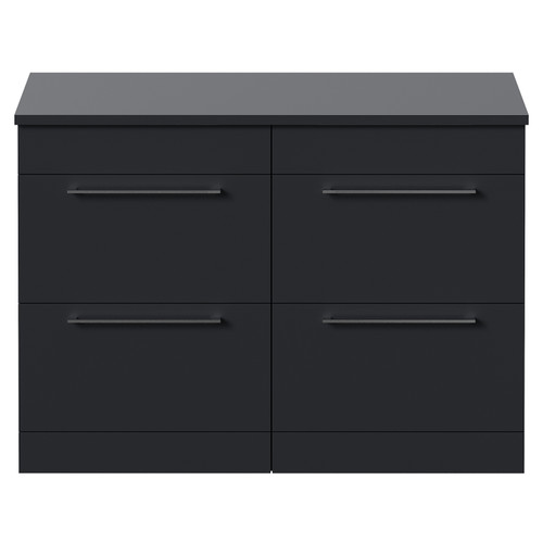 Napoli 460 Gloss Grey 1200mm 4 Drawer Vanity Unit for Countertop Basins Front View