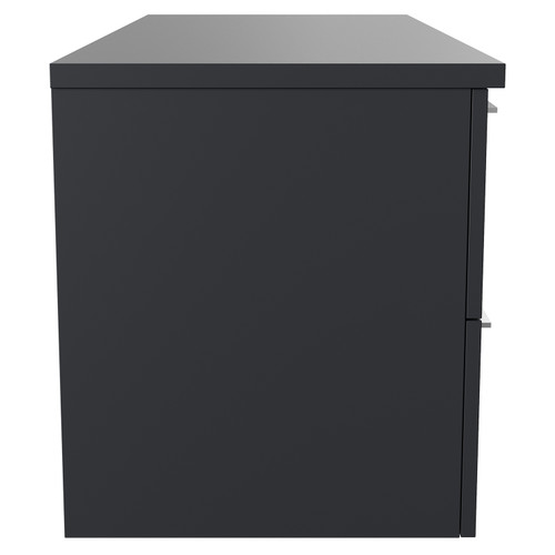 Napoli 460 Gloss Grey 1200mm Wall Mounted 4 Drawer Vanity Unit for Countertop Basins Side View