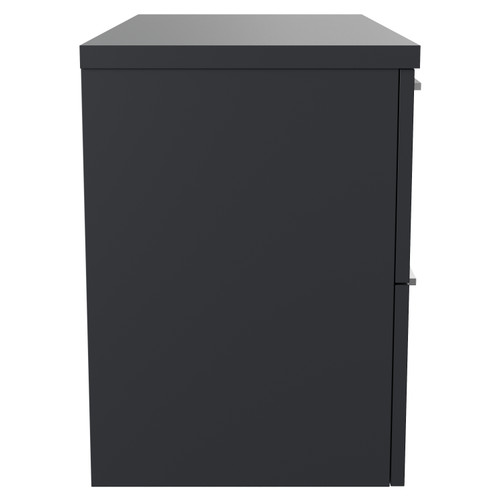 Napoli 390 Gloss Grey 800mm Wall Mounted 2 Drawer Vanity Unit for Countertop Basins Side View