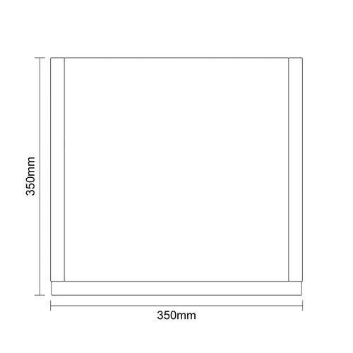 Napoli Gloss Grey 350mm x 1600mm Wall Mounted 2 Door Storage Unit Top Down Dimensions
