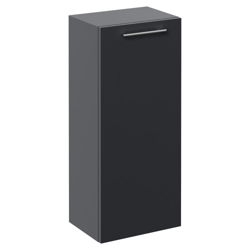 Napoli Gloss Grey 350mm Wall Mounted Single Door Side Cabinet Left Hand View