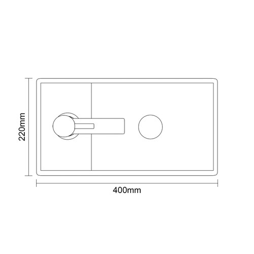 Napoli Cube Gloss Grey 400mm Wall Mounted Single Door Vanity Unit with Align Basin Top Down Dimensions