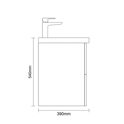 Napoli 390 Gloss Grey 1200mm Wall Mounted 4 Drawer Vanity Unit with Double Lucia Basins Side on Dimensions