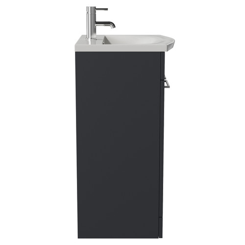 Napoli 390 Gloss Grey 500mm 2 Door Vanity Unit with Arc Basin Side View