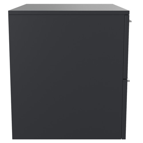 Napoli 460 Gloss Grey 600mm Wall Mounted 2 Drawer Vanity Unit for Countertop Basins Side View