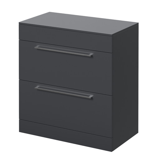 Napoli 460 Gloss Grey 800mm 2 Drawer Vanity Unit for Countertop Basins Right Hand View