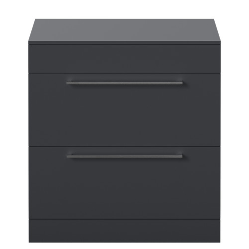 Napoli 460 Gloss Grey 800mm 2 Drawer Vanity Unit for Countertop Basins Front View