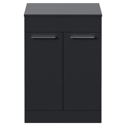 Napoli 460 Gloss Grey 600mm 2 Door Vanity Unit for Countertop Basins Front View