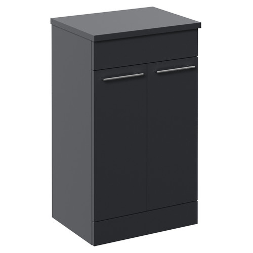 Napoli 390 Gloss Grey 500mm 2 Door Vanity Unit for Countertop Basins Left Hand View