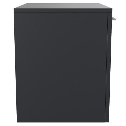 Napoli 390 Gloss Grey 500mm Wall Mounted Single Drawer Vanity Unit for Countertop Basins Side View