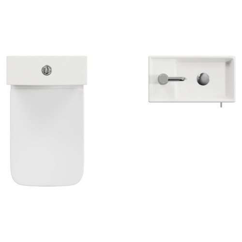 Napoli Cube Gloss Grey 400mm Single Door Vanity Unit and Toilet Suite with Align Basin Top View