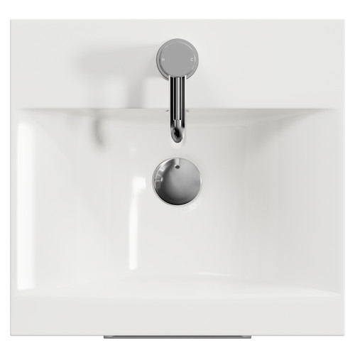 Napoli 390 Gloss Grey Pearl 400mm Single Door Vanity Unit with Glide Basin Top View