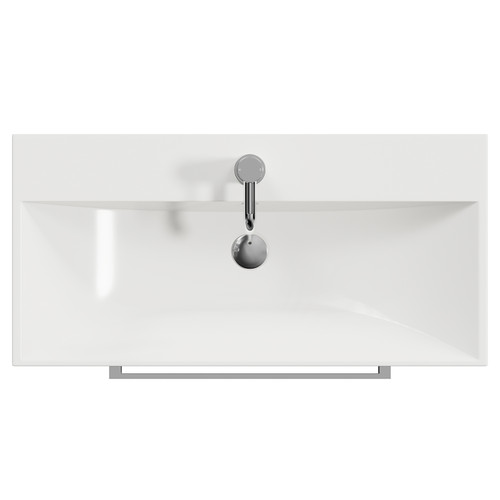 Napoli 390 Gloss Grey Pearl 800mm Wall Mounted 2 Drawer Vanity Unit with Rimini Basin Top View