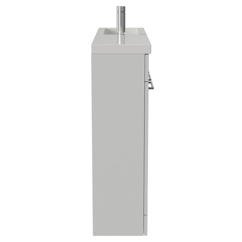 Napoli 250 Gloss Grey Pearl 1000mm 4 Door Vanity Unit with Square Silvo Basin Side View