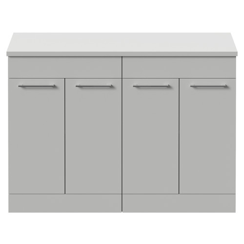 Napoli 460 Gloss Grey Pearl 1200mm 4 Door Vanity Unit for Countertop Basins Front View