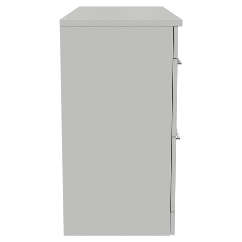 Napoli 460 Gloss Grey Pearl 1200mm 4 Drawer Vanity Unit for Countertop Basins Side View