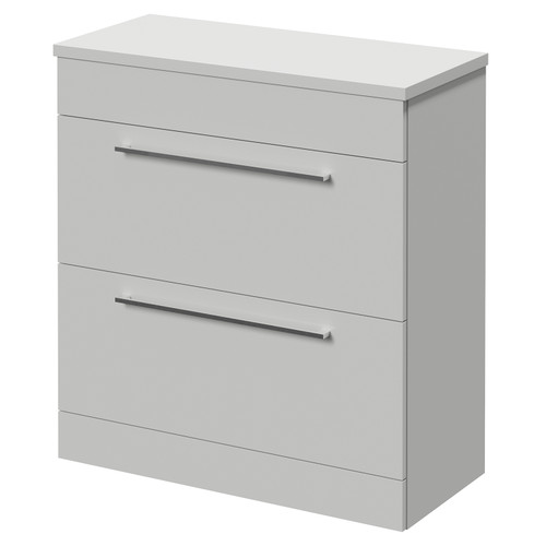 Napoli 390 Gloss Grey Pearl 800mm 2 Drawer Vanity Unit for Countertop Basins Right Hand View