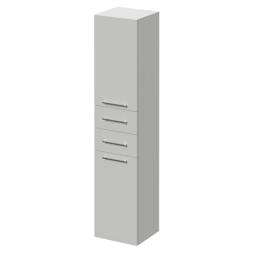 Napoli Gloss Grey Pearl 350mm x 1600mm Wall Mounted Storage Unit Right Hand View
