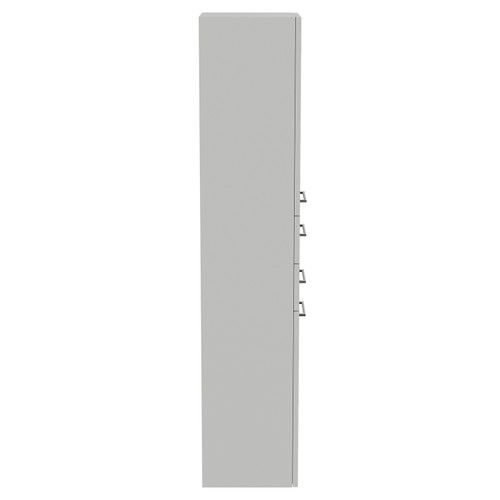 Napoli Gloss Grey Pearl 350mm x 1600mm Wall Mounted Storage Unit Side View