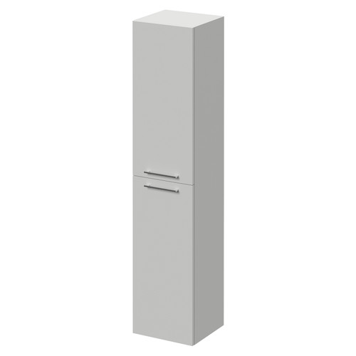 Napoli Gloss Grey Pearl 350mm x 1600mm Wall Mounted 2 Door Storage Unit Right Hand View