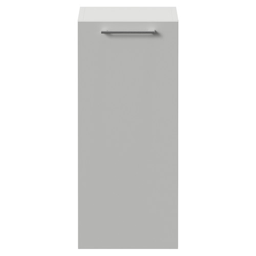Napoli Gloss Grey Pearl 350mm Wall Mounted Single Door Side Cabinet Front View