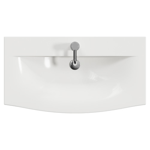 Napoli 390 Gloss Grey Pearl 800mm 2 Drawer Vanity Unit with Arc Basin Top View