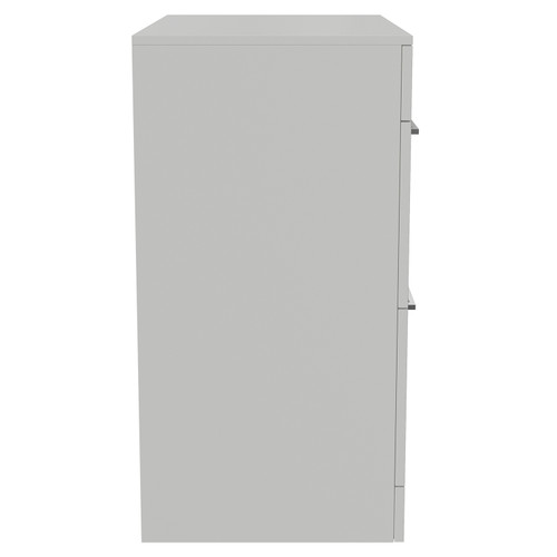 Napoli 460 Gloss Grey Pearl 800mm 2 Drawer Vanity Unit for Countertop Basins Side View
