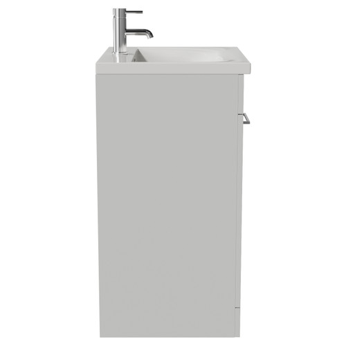 Napoli 460 Gloss Grey Pearl 600mm 2 Door Vanity Unit with Glide Basin Side View