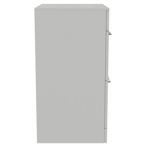 Napoli 460 Gloss Grey Pearl 600mm 2 Drawer Vanity Unit for Countertop Basins Side View
