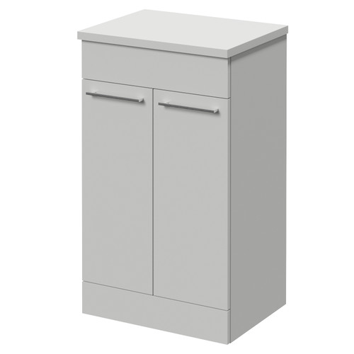 Napoli 390 Gloss Grey Pearl 500mm 2 Door Vanity Unit for Countertop Basins Right Hand View