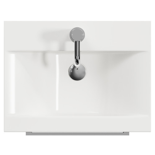 Napoli 390 Gloss Grey Pearl 500mm 2 Drawer Vanity Unit with Glide Basin Top View