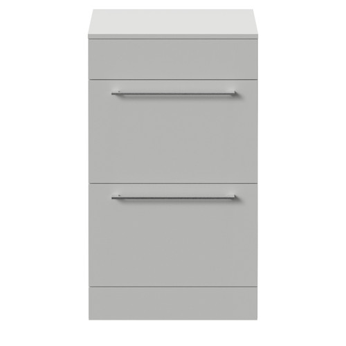 Napoli 390 Gloss Grey Pearl 500mm 2 Drawer Vanity Unit for Countertop Basins Front View