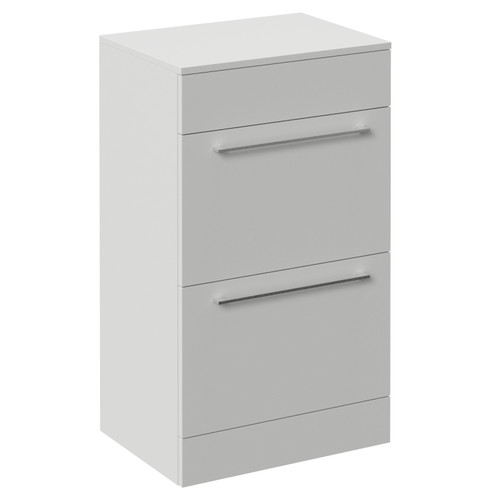 Napoli 390 Gloss Grey Pearl 500mm 2 Drawer Vanity Unit for Countertop Basins Left Hand View