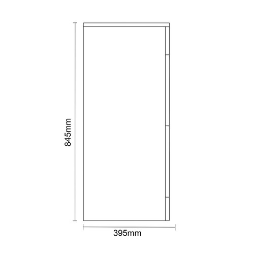 Napoli 390 Gloss Grey Pearl 500mm 2 Drawer Vanity Unit for Countertop Basins Side on Dimensions